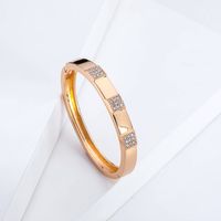 Simple Diamond Gold-plated Glossy Bracelet main image 4