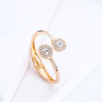 Alloy Gold-plated Symmetrical Diamond-studded Openable Bracelet main image 5