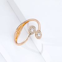 Alloy Gold-plated Symmetrical Diamond-studded Openable Bracelet main image 4