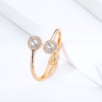 Alloy Gold-plated Symmetrical Diamond-studded Openable Bracelet main image 3