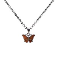 Cute Little Butterfly Pendant Stainless Steel Necklace main image 3