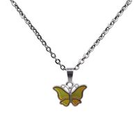 Cute Little Butterfly Pendant Stainless Steel Necklace main image 6