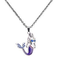 Lady Printing Stainless Steel Alloy Plating Rhinestones Women'S Necklace main image 6