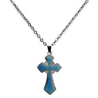 Temperature-sensing Cross Pendant Stainless Steel Necklace main image 3