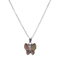 Butterfly Temperature-sensing Color Changing Stainless Steel Necklace main image 3
