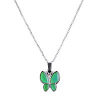 Butterfly Temperature-sensing Color Changing Stainless Steel Necklace main image 6