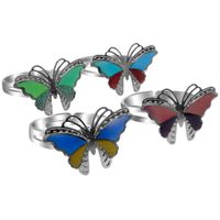 Simple Colorful Butterfly Open Ring main image 1