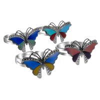 Simple Colorful Butterfly Open Ring main image 3
