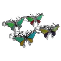 Simple Colorful Butterfly Open Ring main image 4