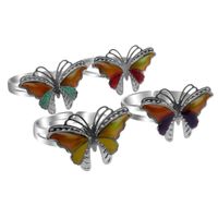 Simple Colorful Butterfly Open Ring main image 6
