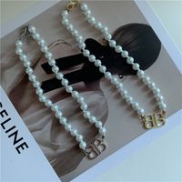 Baroque Retro Fashion Double Letter B Pearl Necklace main image 3