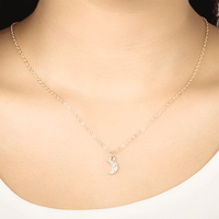 Simple Moon Pendant Diamond Necklace main image 6