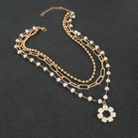 Alloy Round Bead Chain Mehrschichtige Perlenkette main image 4