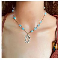 Fashion Alloy Letter Pendant Pearl Necklace main image 4