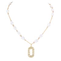 Fashion Alloy Letter Pendant Pearl Necklace main image 5