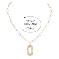 Fashion Alloy Letter Pendant Pearl Necklace main image 6