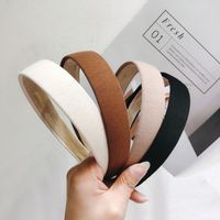 Retro Pure Color Fabric Hair Band main image 2