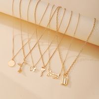 Butterfly Key Rose Simple Necklace 6 Pieces Set main image 4