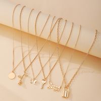Butterfly Key Rose Simple Necklace 6 Pieces Set main image 6