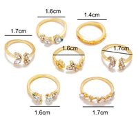 Creative Simple Exaggerated Diamond Butterfly Flower 7-piece Open Joint Ring main image 5