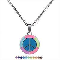 Fluorescent Luminous Butterfly Heart Pendant Color Changing Necklace sku image 2