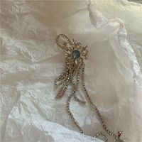 Long Flashing Diamond Tassel Chain Earrings sku image 1