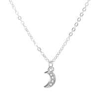 Collier De Diamants À Pendentif Lune Simple sku image 2