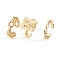 Simple Golden Exaggerated Retro Ring sku image 1