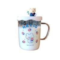 Cute Bear Portable Anti-scalding Glass Cup main image 3