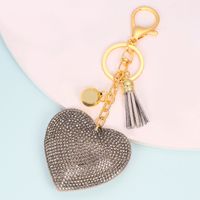 1 Piece Cute Simple Style Heart Shape Alloy Plating Artificial Rhinestones Keychain sku image 4