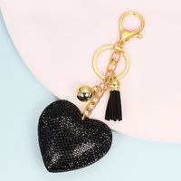 1 Piece Cute Simple Style Heart Shape Alloy Plating Artificial Rhinestones Keychain sku image 9