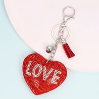 1 Piece Cute Simple Style Heart Shape Alloy Plating Artificial Rhinestones Keychain sku image 11