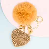 1 Piece Cute Simple Style Heart Shape Alloy Plating Artificial Rhinestones Keychain sku image 15