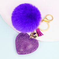 1 Piece Cute Simple Style Heart Shape Alloy Plating Artificial Rhinestones Keychain sku image 16
