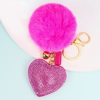 1 Piece Cute Simple Style Heart Shape Alloy Plating Artificial Rhinestones Keychain sku image 19