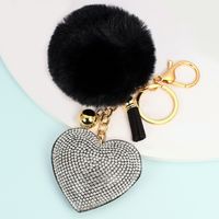 1 Piece Cute Simple Style Heart Shape Alloy Plating Artificial Rhinestones Keychain sku image 20
