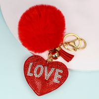 1 Piece Cute Simple Style Heart Shape Alloy Plating Artificial Rhinestones Keychain sku image 22