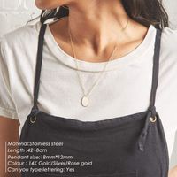 Oval Stainless Steel Gesture Element Necklace main image 3