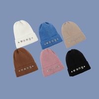 Korean Fashion Rhinestone Knitted Hat main image 1