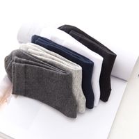 Medium Tube Solid Color Sweat-absorbent Cotton Socks main image 3