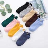 Solid Color Polyester Crew Socks main image 1