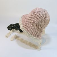 Children's Lace Strap Straw Hat sku image 7