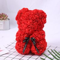 Valentine's Day Gift Creative 25cm Rose Flower Bear Gift Box Pe Flower Romantic Foam Bear Bebear main image 1