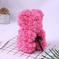 Valentine's Day Gift Creative 25cm Rose Flower Bear Gift Box Pe Flower Romantic Foam Bear Bebear main image 6