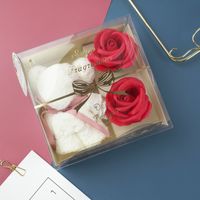 Festival Present Towel Bear Gift Box Valentine's Day Gift Soap Flower Transparent Gift Practical Promotional Gifts main image 5