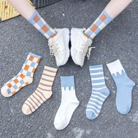 New Striped High-top Women's Socks Couple Long Tube Polyester Cotton Tide Socks Wholesale main image 5
