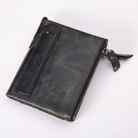 Pu Leather Double Zipper Retro Wallet main image 6