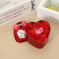 Heart Shaped Iron Box Soap Rose Valentine's Day Gift sku image 9