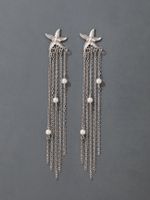 2021 New Fashion Jewelry Star Pearl Earrings sku image 1
