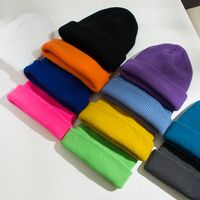 Korean Hat Knitted Hat Wild Wool Hat Solid Color Ear Protection Warm Cold Hat Tide main image 4